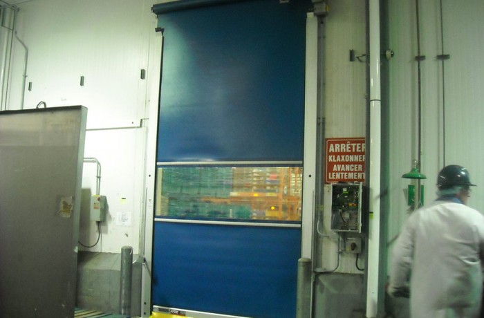 High speed freezer door